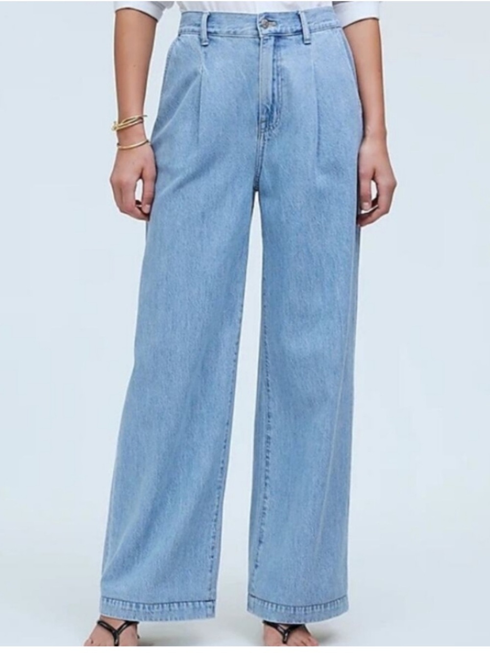 Madewell The Harlow Wide-Leg Jean Denim Pants Light Wash High Waist Size 28